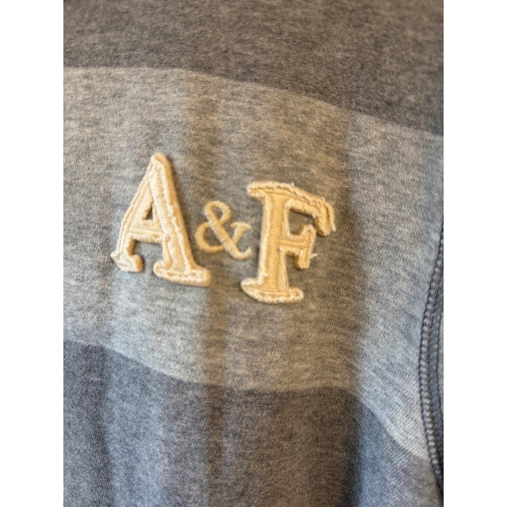 Abercrombie & Fitch Long Sleeve Shirt Mens Large Grey Striped Muscle Fit Cotton - Picture 3 of 7